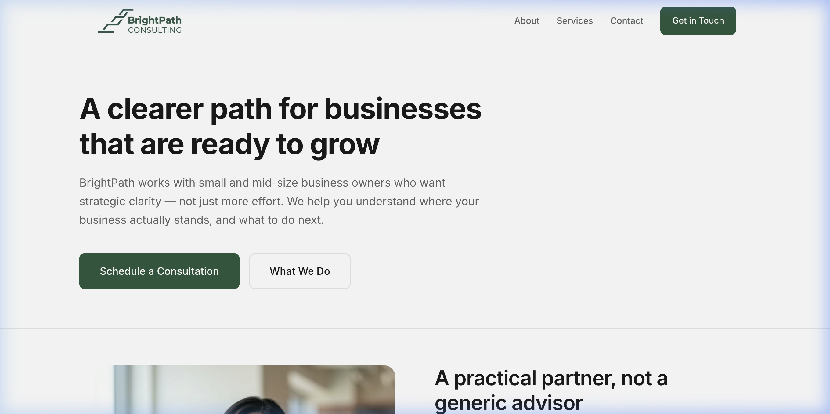 BrightPath Consulting website screenshot